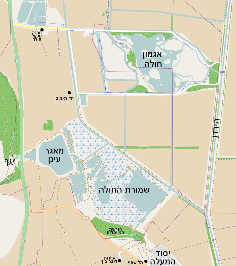 מפת שמורת החולה